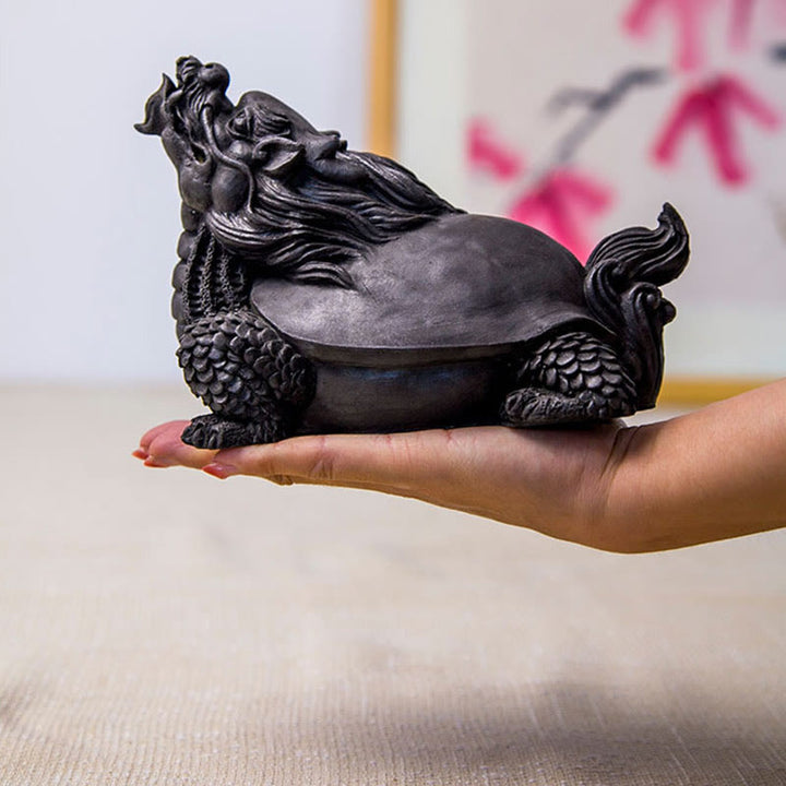 Buddha Stones手作り 龍 亀 鉄粉 錆 鋳造 樹脂 像 家の装飾