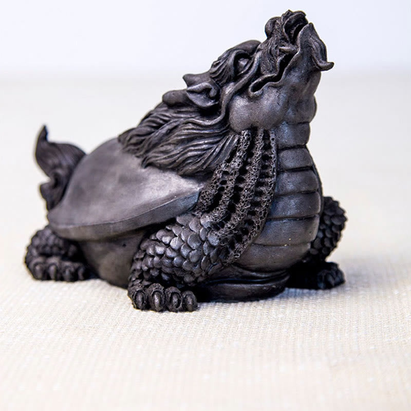 Buddha Stones手作り 龍 亀 鉄粉 錆 鋳造 樹脂 像 家の装飾