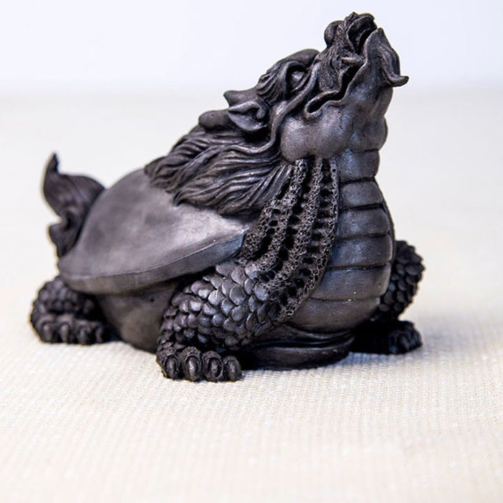 Buddha Stones手作り 龍 亀 鉄粉 錆 鋳造 樹脂 像 家の装飾