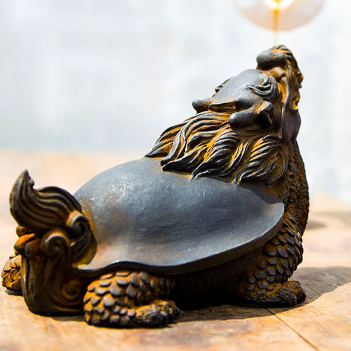 Buddha Stones手作り 龍 亀 鉄粉 錆 鋳造 樹脂 像 家の装飾