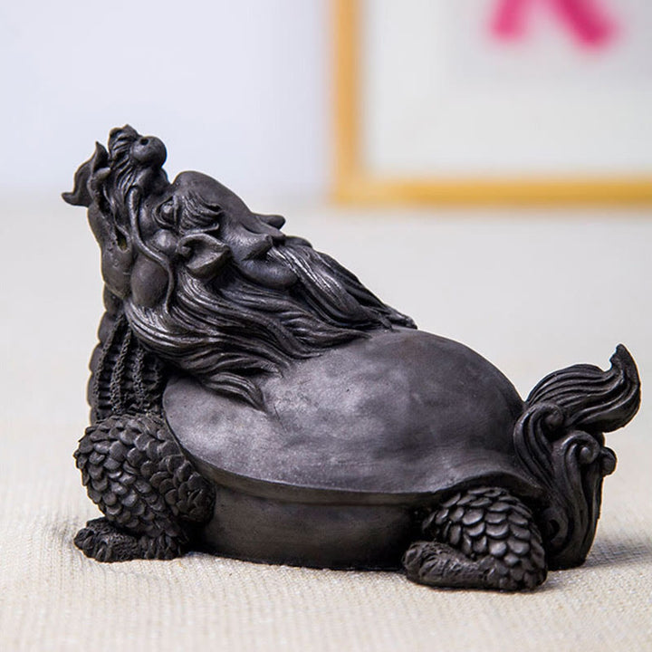 Buddha Stones手作り 龍 亀 鉄粉 錆 鋳造 樹脂 像 家の装飾