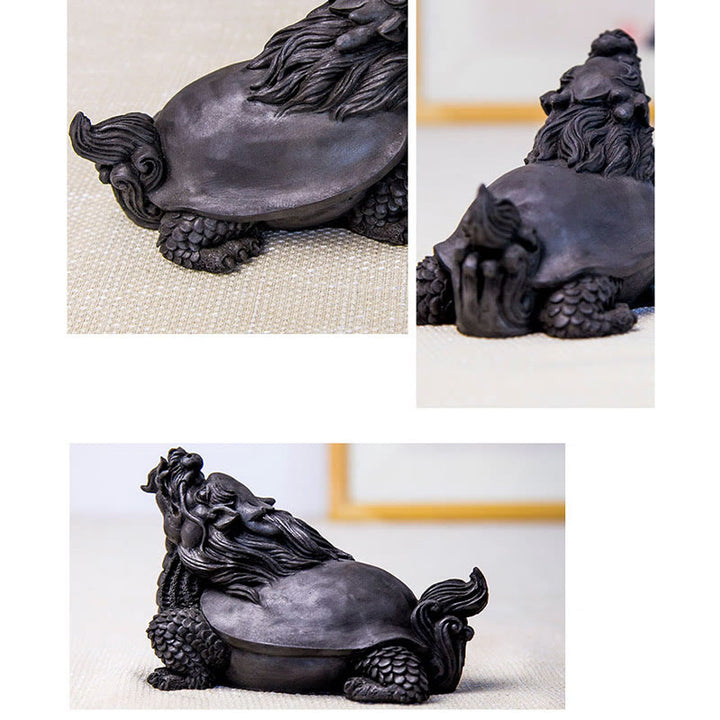 Buddha Stones手作り 龍 亀 鉄粉 錆 鋳造 樹脂 像 家の装飾