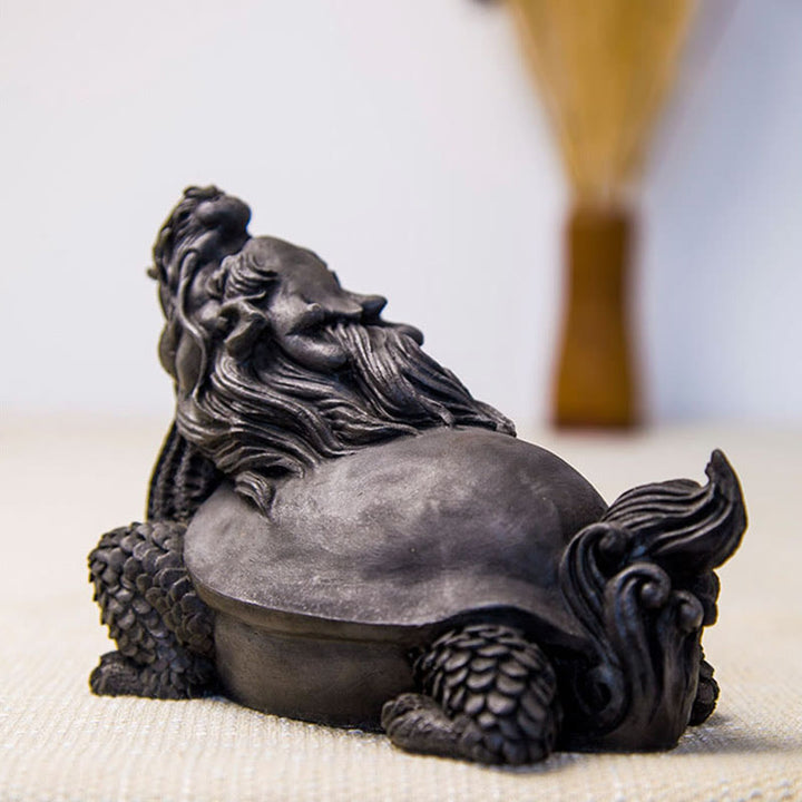 Buddha Stones手作り 龍 亀 鉄粉 錆 鋳造 樹脂 像 家の装飾