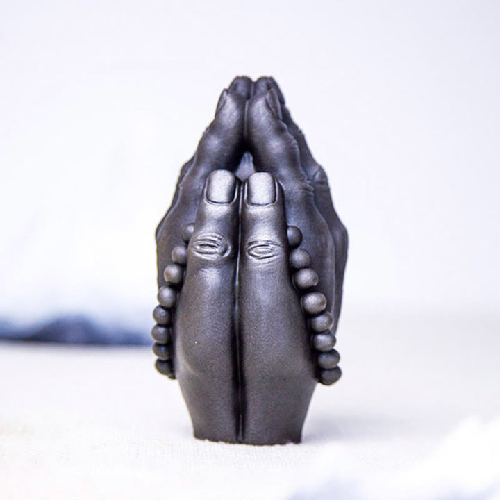 Buddha Stones手作り仏手 ナマステ 鉄粉 錆 鋳造 樹脂 像 装飾