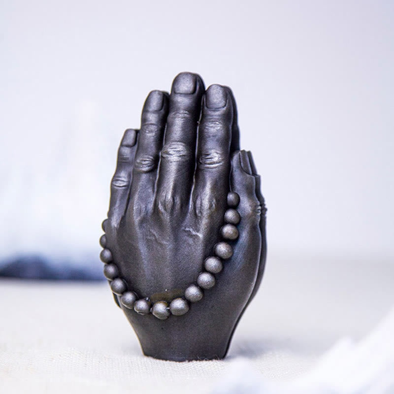 Buddha Stones手作り仏手 ナマステ 鉄粉 錆 鋳造 樹脂 像 装飾 - image 18