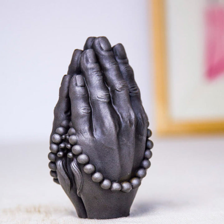 Buddha Stones手作り仏手 ナマステ 鉄粉 錆 鋳造 樹脂 像 装飾 - image 15