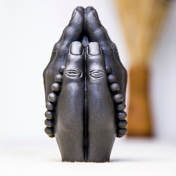 Buddha Stones手作り仏手 ナマステ 鉄粉 錆 鋳造 樹脂 像 装飾 - image 21
