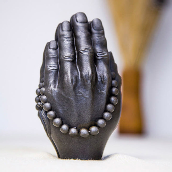 Buddha Stones手作り仏手 ナマステ 鉄粉 錆 鋳造 樹脂 像 装飾 - image 13