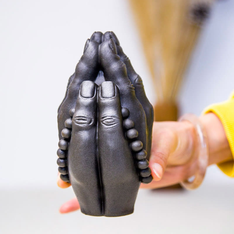 Buddha Stones手作り仏手 ナマステ 鉄粉 錆 鋳造 樹脂 像 装飾 - image 23