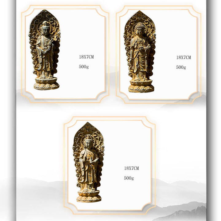 Buddha Stones手作り阿弥陀観音観音菩薩 Mahastamaprapta 鉄粉錆キャスト樹脂像装飾 - image 21