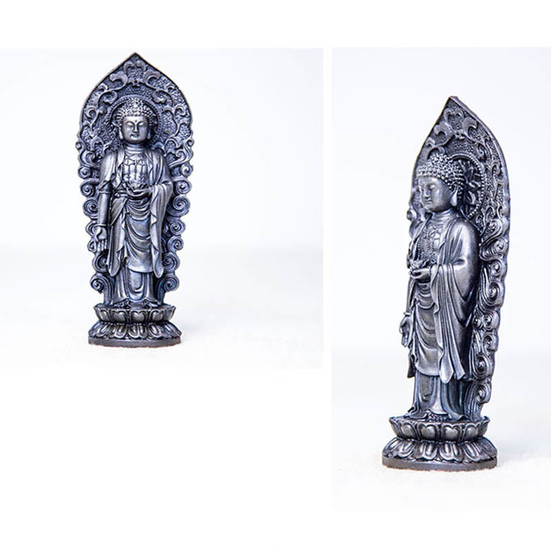 Buddha Stones手作り阿弥陀観音観音菩薩 Mahastamaprapta 鉄粉錆キャスト樹脂像装飾 - image 29