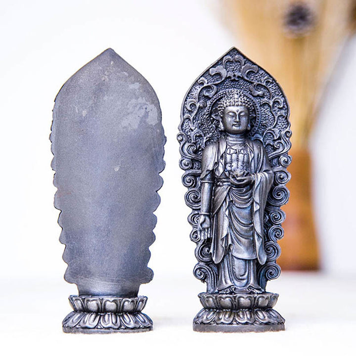 Buddha Stones手作り阿弥陀観音観音菩薩 Mahastamaprapta 鉄粉錆キャスト樹脂像装飾 - image 28