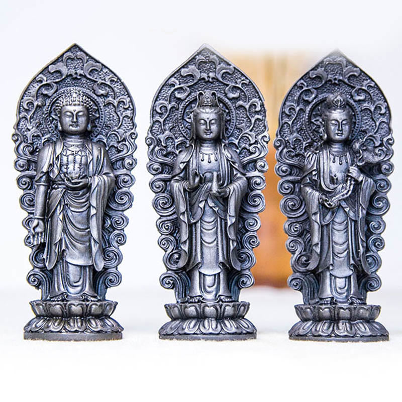 Buddha Stones手作り阿弥陀観音観音菩薩 Mahastamaprapta 鉄粉錆キャスト樹脂像装飾 - image 38