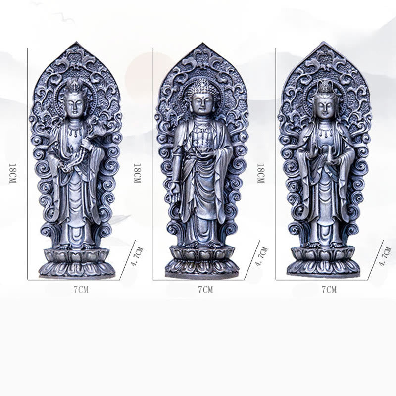 Buddha Stones手作り阿弥陀観音観音菩薩 Mahastamaprapta 鉄粉錆キャスト樹脂像装飾 - image 39