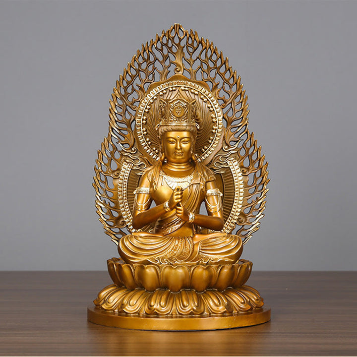 Buddha Stones如来仏像 静寂の銅像 家へのお供え装飾 - image 12