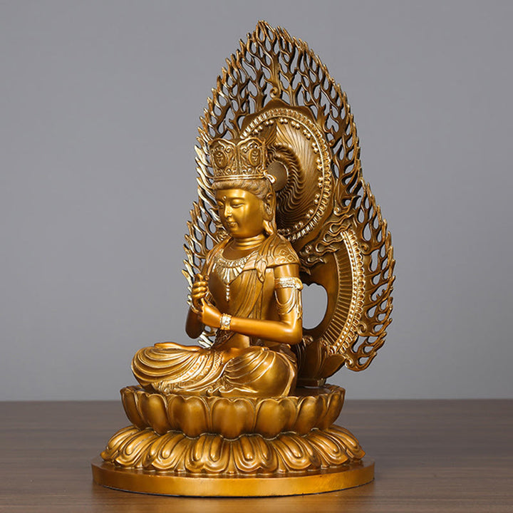 Buddha Stones如来仏像 静寂の銅像 家へのお供え装飾 - image 13