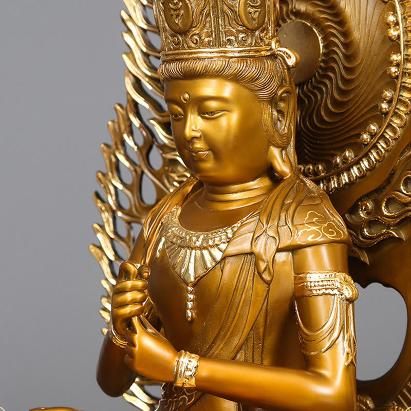 Buddha Stones如来仏像 静寂の銅像 家へのお供え装飾 - image 4
