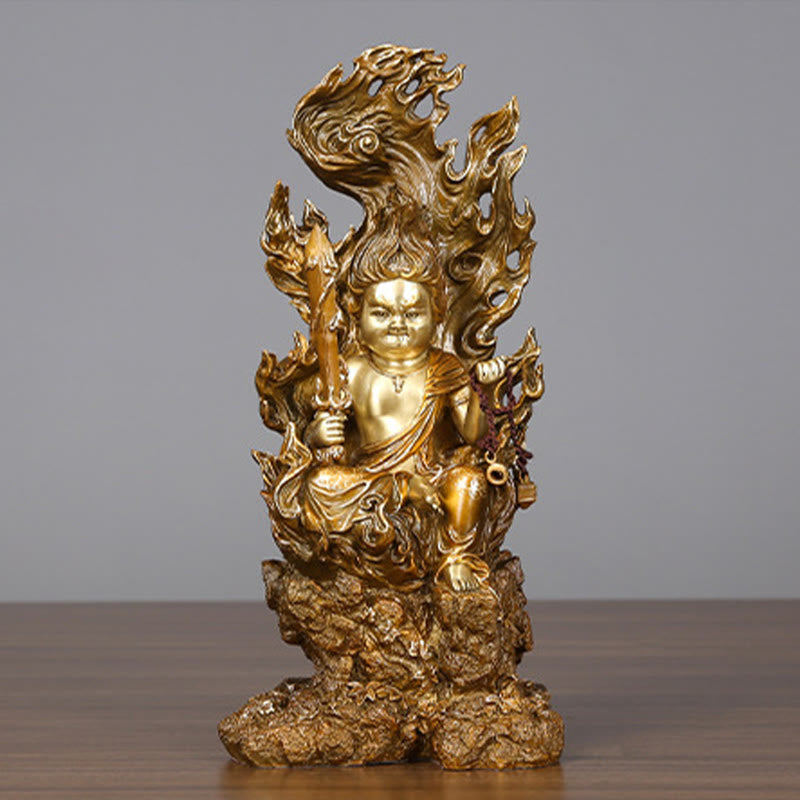 Buddha Stones不動明王 仏像 静寂の銅像 家へのお供え装飾