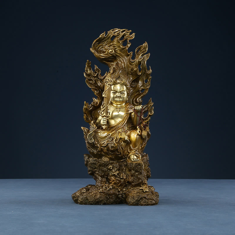 Buddha Stones不動明王 仏像 静寂の銅像 家へのお供え装飾