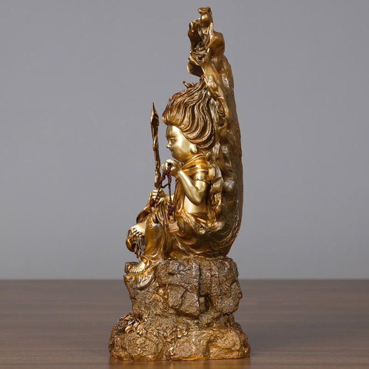 Buddha Stones不動明王 仏像 静寂の銅像 家へのお供え装飾