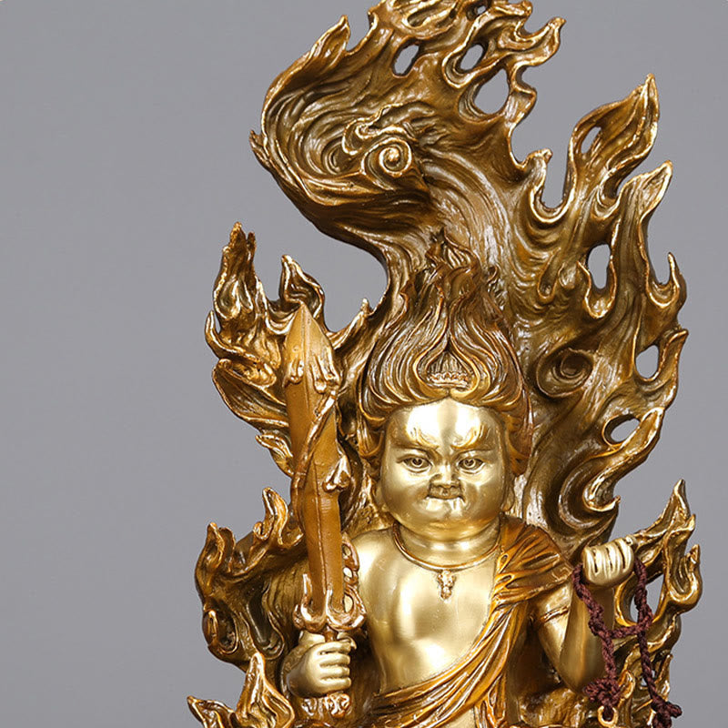 Buddha Stones不動明王 仏像 静寂の銅像 家へのお供え装飾 - image 6