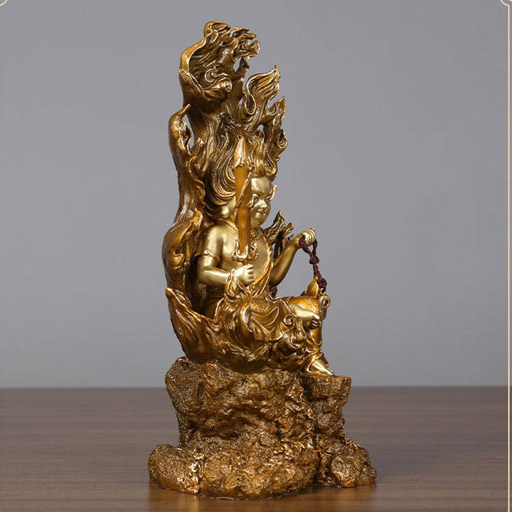 Buddha Stones不動明王 仏像 静寂の銅像 家へのお供え装飾