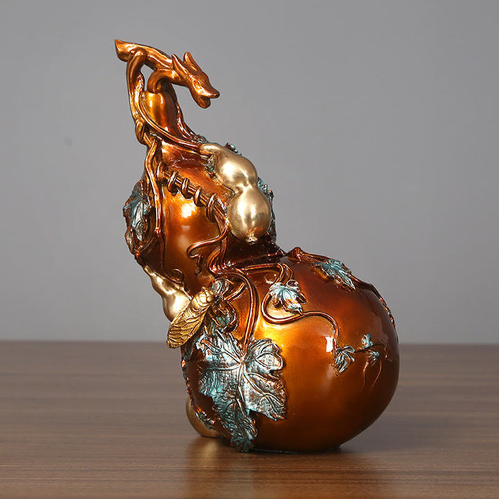 Buddha Stones金色のひょうたん 真鍮銅像 家庭用デスク装飾 - image 3