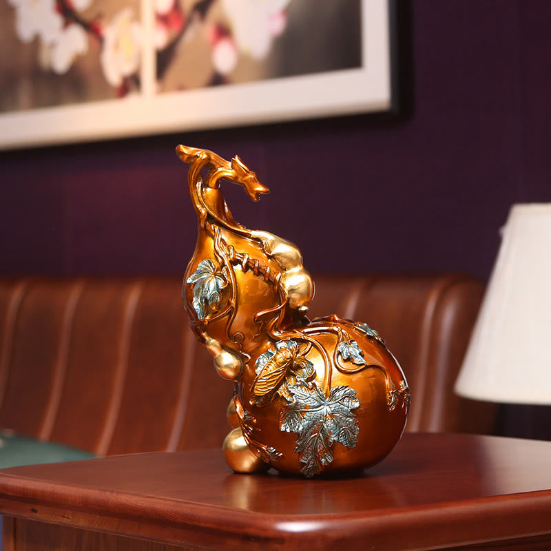 Buddha Stones金色のひょうたん 真鍮銅像 家庭用デスク装飾 - image 7