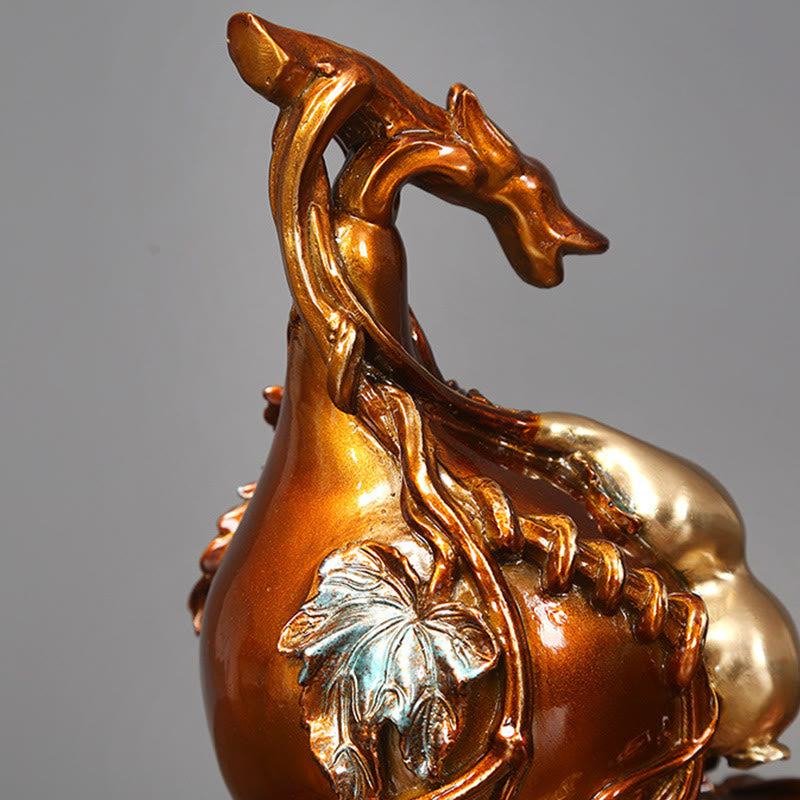 Buddha Stones金色のひょうたん 真鍮銅像 家庭用デスク装飾 - image 9