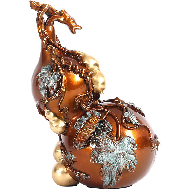 Buddha Stones金色のひょうたん 真鍮銅像 家庭用デスク装飾 - image 14