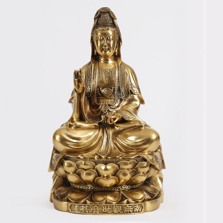 Buddha Stones観音菩薩 富の真鍮銅像 家庭用デスク装飾 - 観音菩薩 26×23×45cm - image 4