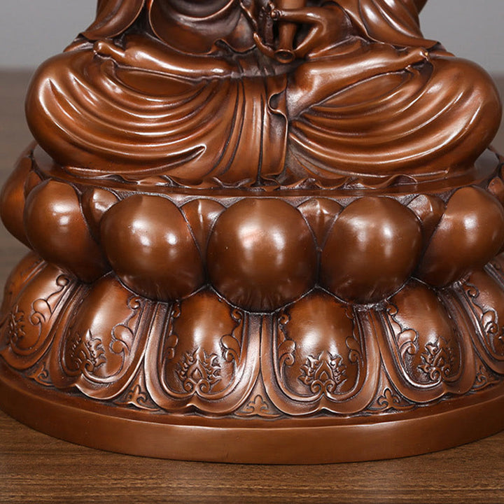 Buddha Stones観音菩薩 蓮華 富 銅像 家庭用 デスク装飾