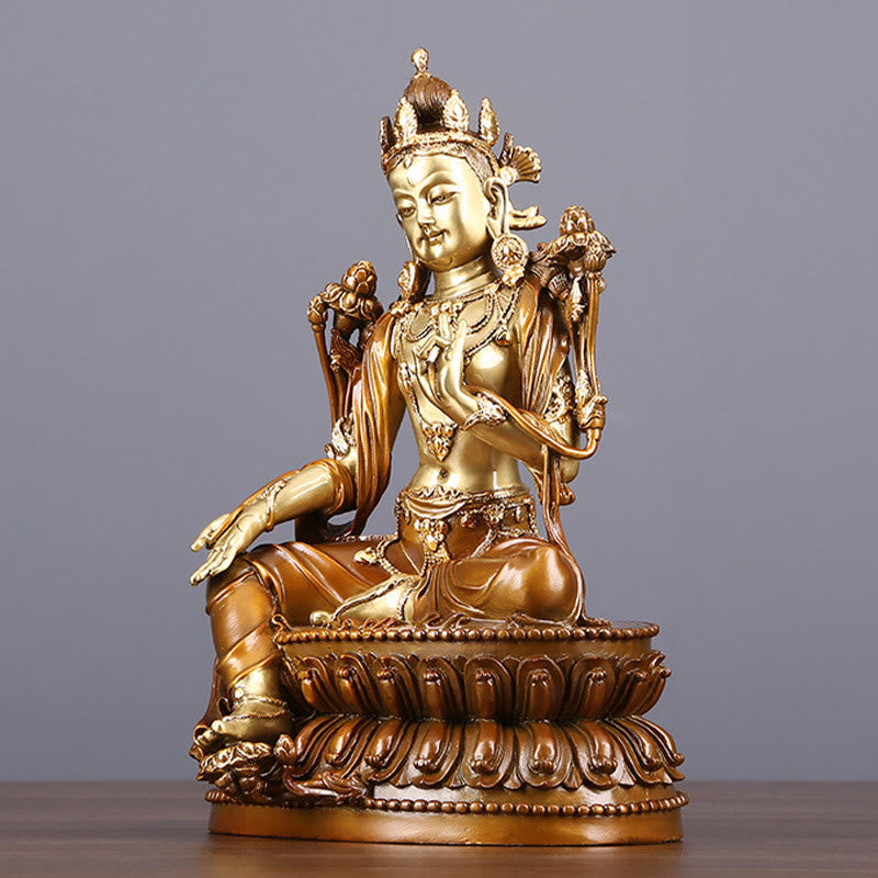 Buddha Stones菩薩緑多羅像守護真鍮銅像家供養装飾