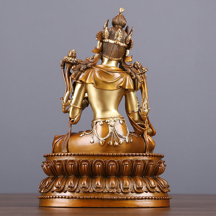 Buddha Stones菩薩緑多羅像守護真鍮銅像家供養装飾 - image 2