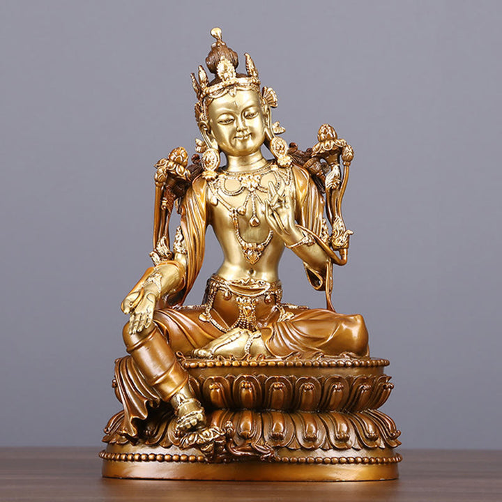 Buddha Stones菩薩緑多羅像守護真鍮銅像家供養装飾