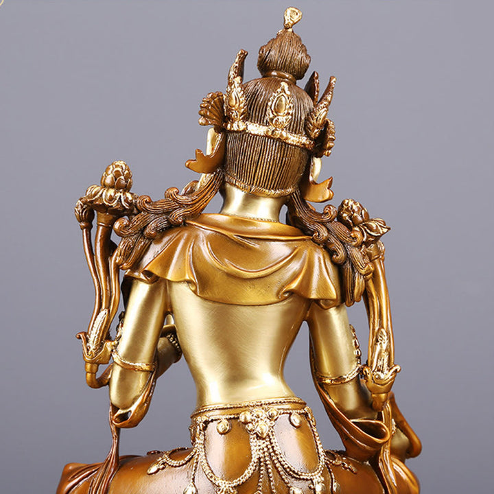 Buddha Stones菩薩緑多羅像守護真鍮銅像家供養装飾 - image 7