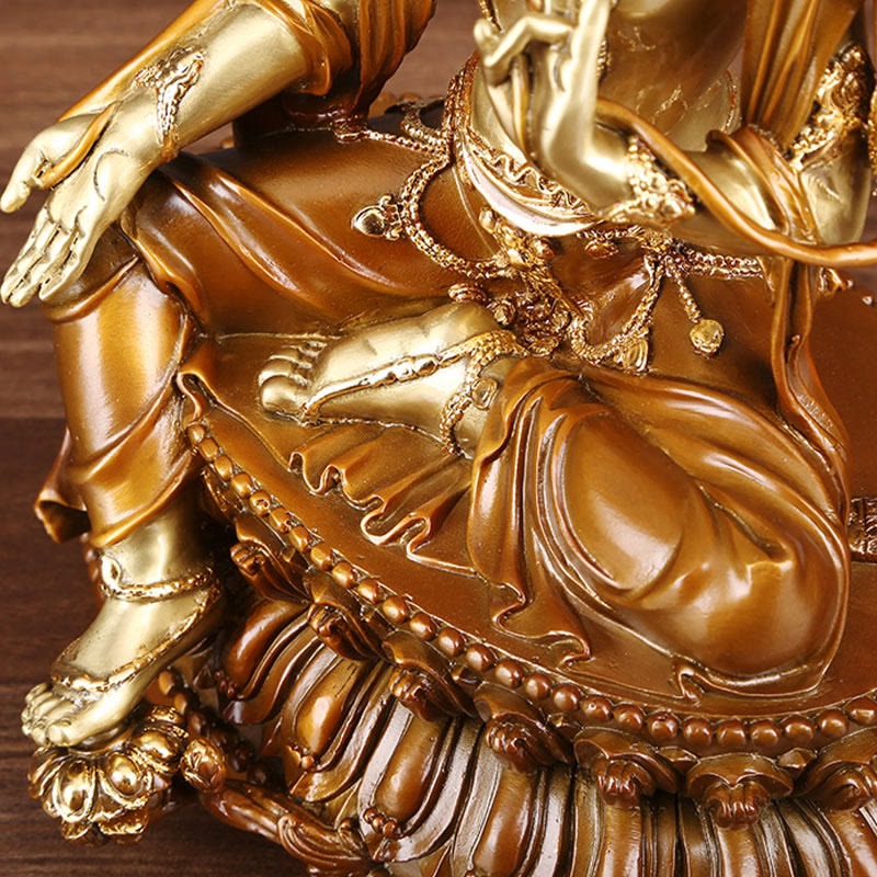 Buddha Stones菩薩緑多羅像守護真鍮銅像家供養装飾 - image 9