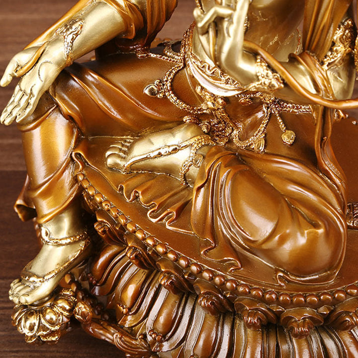 Buddha Stones菩薩緑多羅像守護真鍮銅像家供養装飾 - image 9