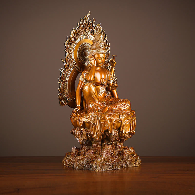観音菩薩 成功のBuddha Stones真鍮銅像 家庭用 デスク 祭壇 装飾