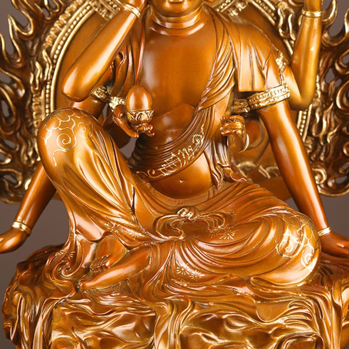観音菩薩 成功のBuddha Stones真鍮銅像 家庭用 デスク 祭壇 装飾