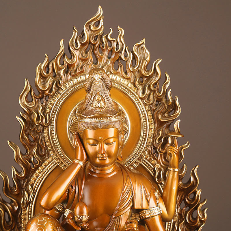 観音菩薩 成功のBuddha Stones真鍮銅像 家庭用 デスク 祭壇 装飾 - image 7