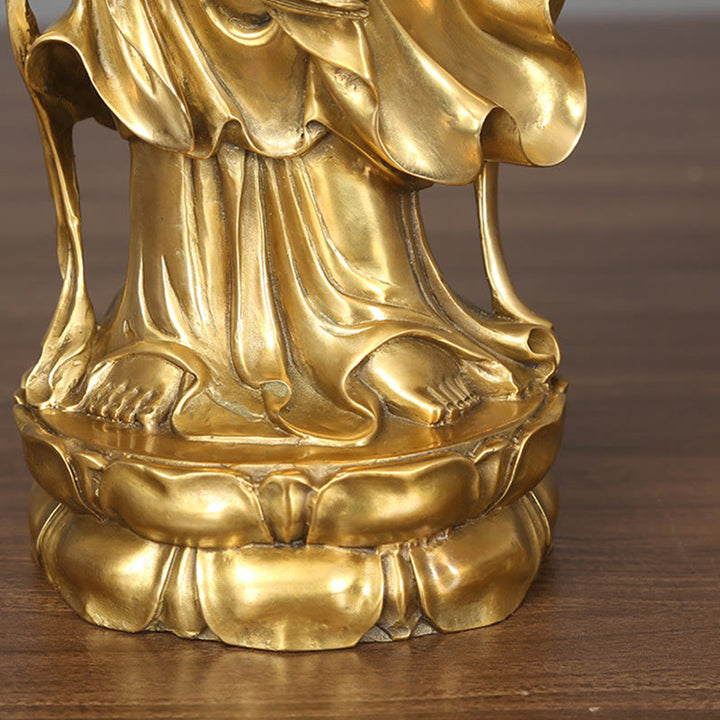 Buddha Stones黄金立像 観音菩薩 富 真鍮 銅像 自宅 机 装飾