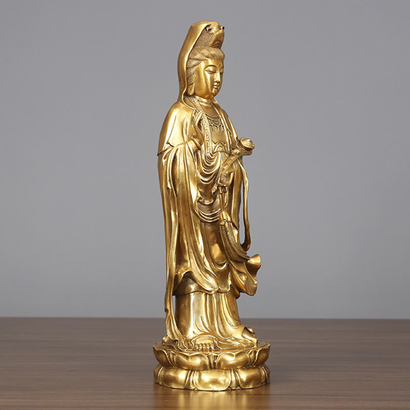 Buddha Stones黄金立像 観音菩薩 富 真鍮 銅像 自宅 机 装飾