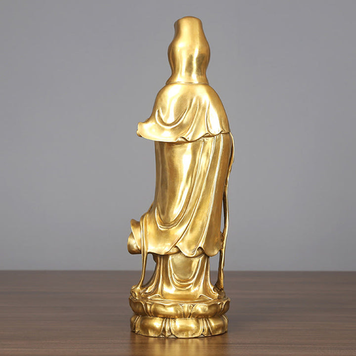Buddha Stones黄金立像 観音菩薩 富 真鍮 銅像 自宅 机 装飾 - image 4