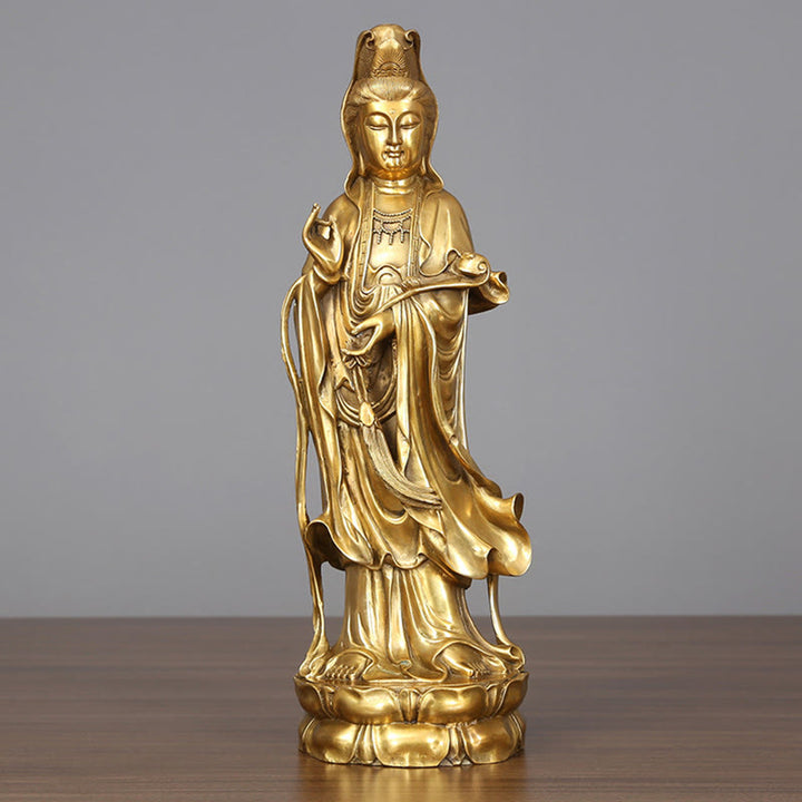 Buddha Stones黄金立像 観音菩薩 富 真鍮 銅像 自宅 机 装飾
