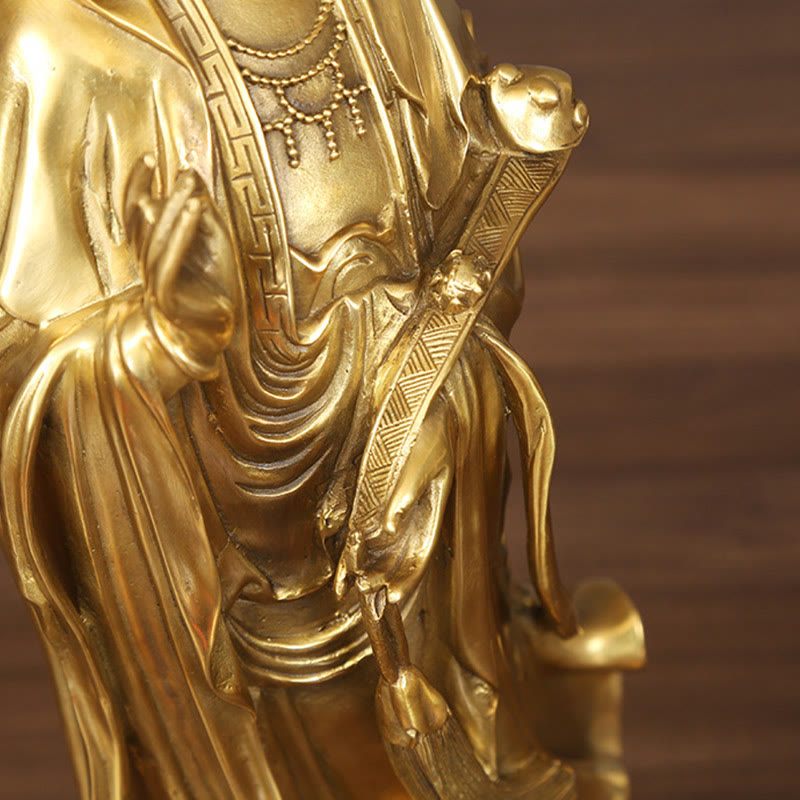 Buddha Stones黄金立像 観音菩薩 富 真鍮 銅像 自宅 机 装飾 - image 9