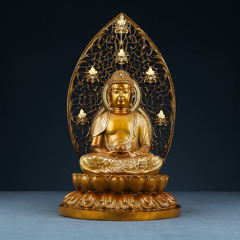 Buddha Stones釈迦牟尼 阿弥陀仏 薬師如来 置物 静寂の銅像 家へのお供え装飾 - image 2
