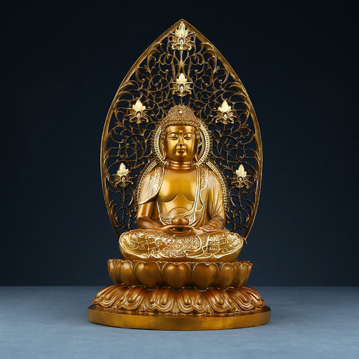 Buddha Stones釈迦牟尼 阿弥陀仏 薬師如来 置物 静寂の銅像 家へのお供え装飾 - image 2