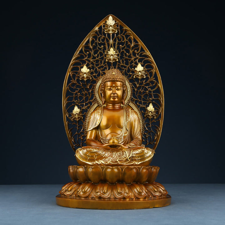 Buddha Stones釈迦牟尼 阿弥陀仏 薬師如来 置物 静寂の銅像 家へのお供え装飾