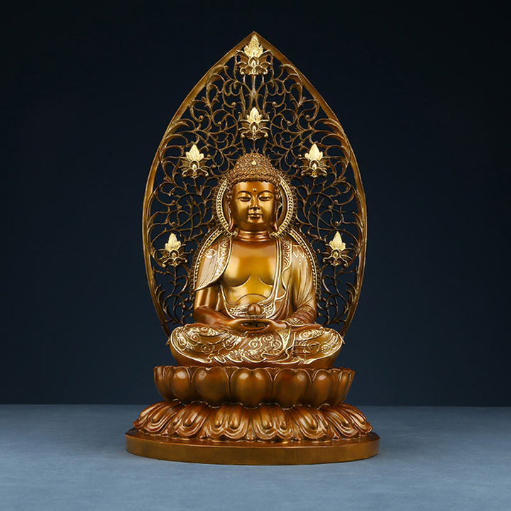 Buddha Stones釈迦牟尼 阿弥陀仏 薬師如来 置物 静寂の銅像 家へのお供え装飾